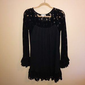 Black Mystree Lace Drop Waist Dress Size Medium
